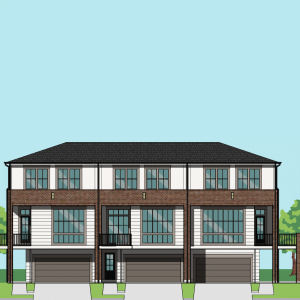 Three Story Triplex Townhome Plan E9115