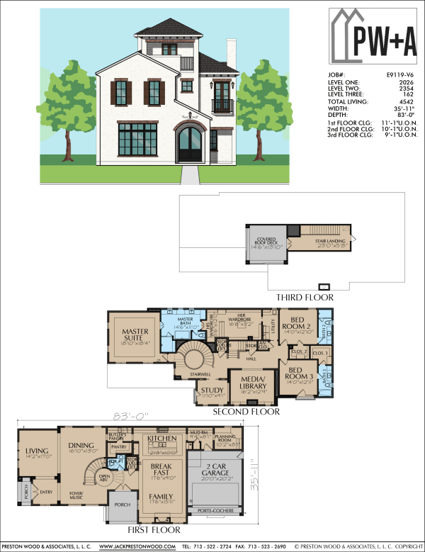 2 1/2 Story Urban Home Plan E9119