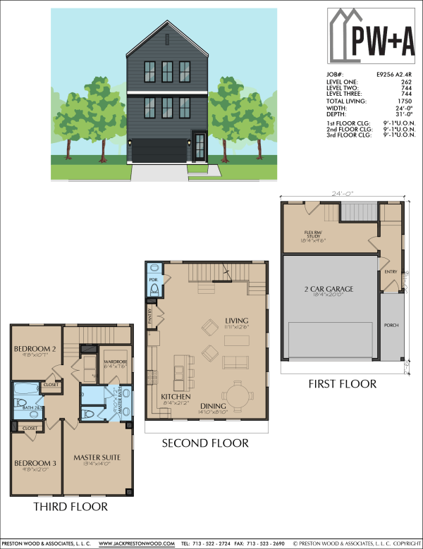 Three Story Townhome Plan E9256 A
