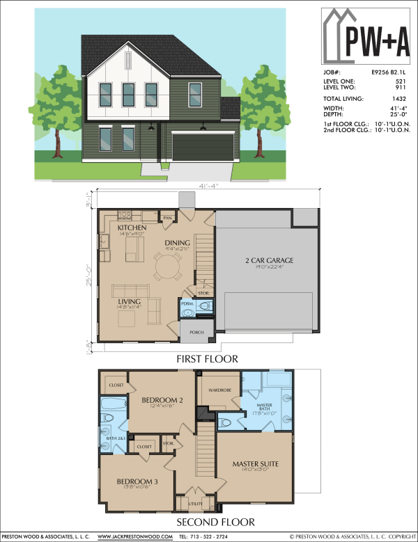 Two Story Townhome Plan E9256 B2.1