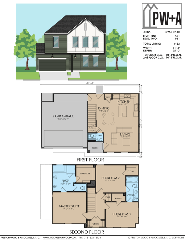 Two Story Townhome Plan E9256 B2.1
