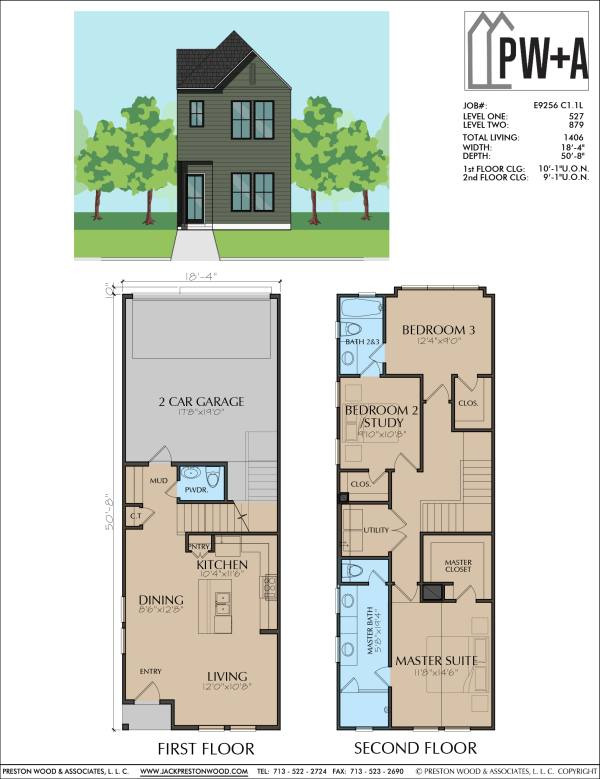 Two Story Townhome Plan E9256 C1.1