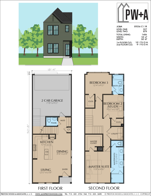 Two Story Townhome Plan E9256 C1.1