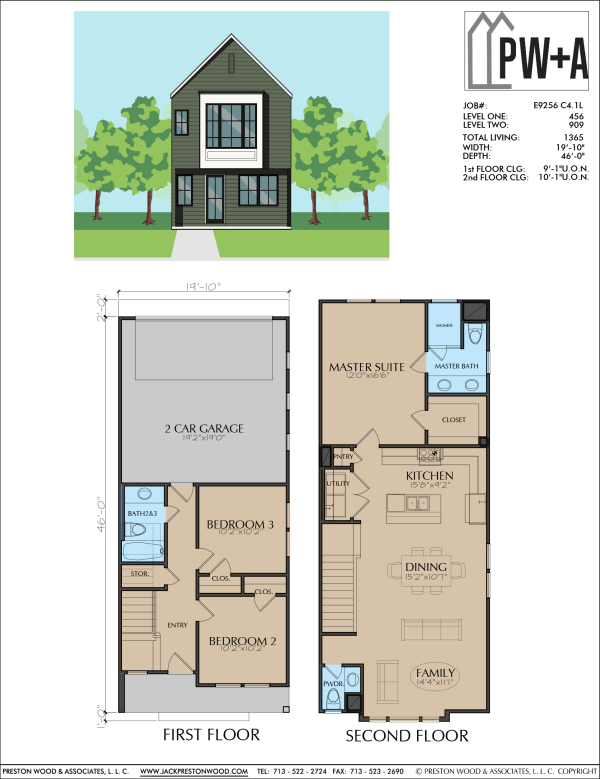 Two Story Townhome Plan E9256 C4.1