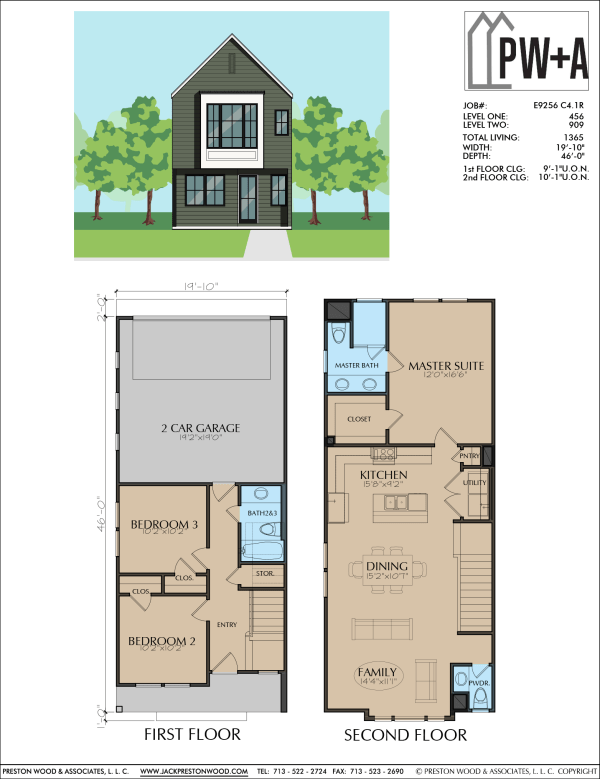 Two Story Townhome Plan E9256 C4.1