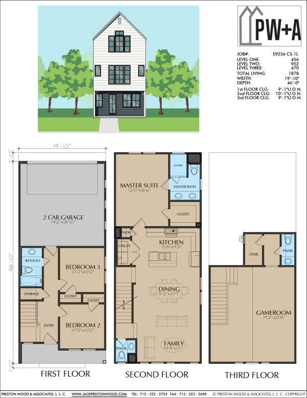 2 1/2 Story Townhome Plan E9256 C5.1