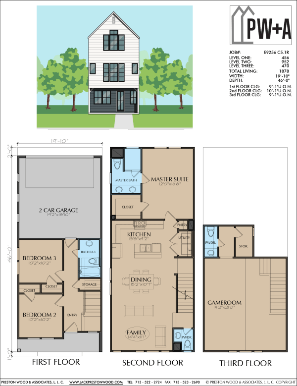 2 1/2 Story Townhome Plan E9256 C5.1