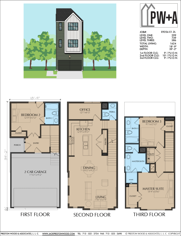 Three Story Townhome Plan E9256 E1