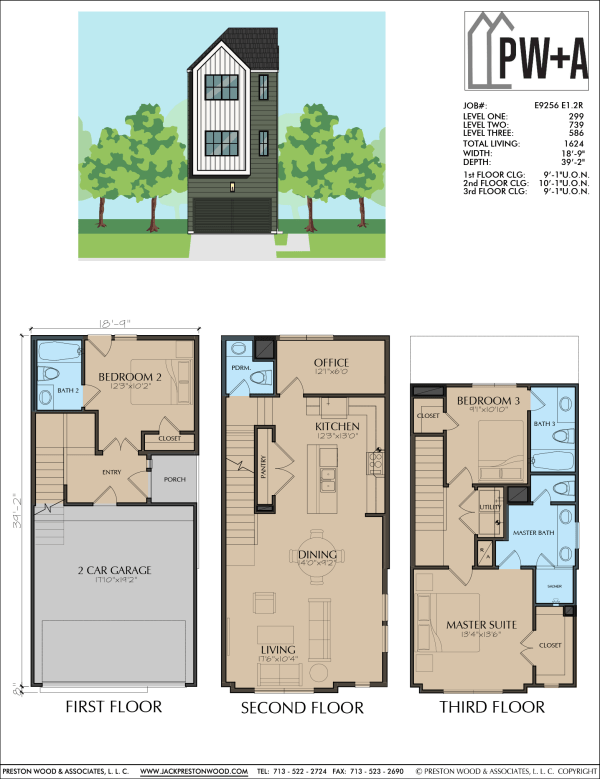 Three Story Townhome Plan E9256 E1