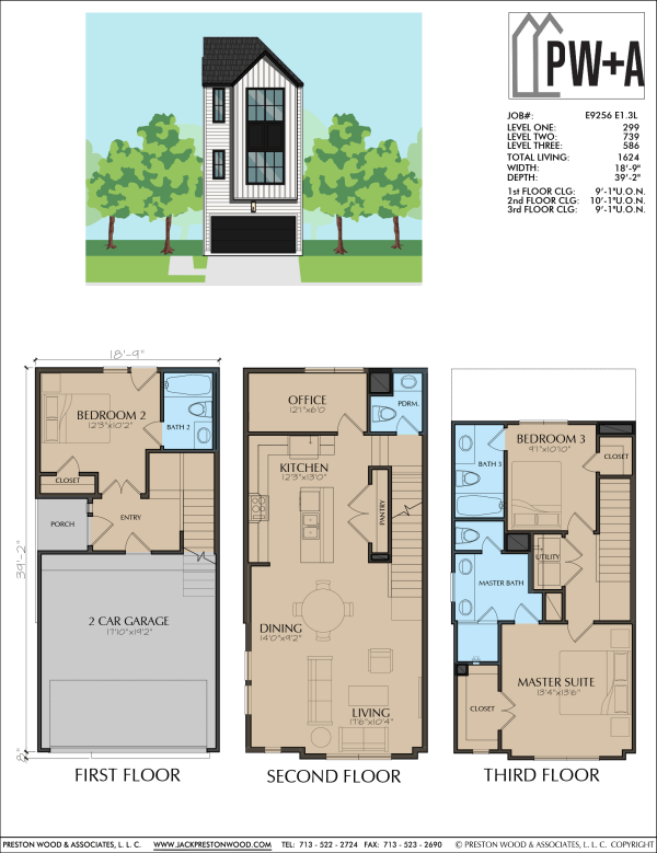 Three Story Townhome Plan E9256 E1