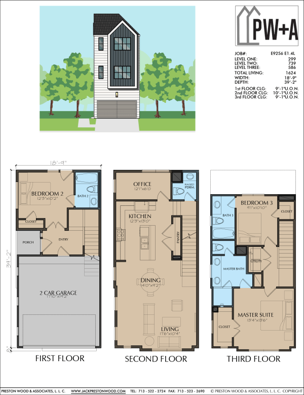 Three Story Townhome Plan E9256 E1