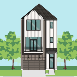 Three Story Townhome Plan F0014 A1.1