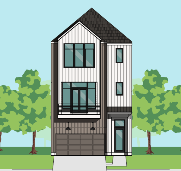Three Story Townhome Plan F0014 A1.1