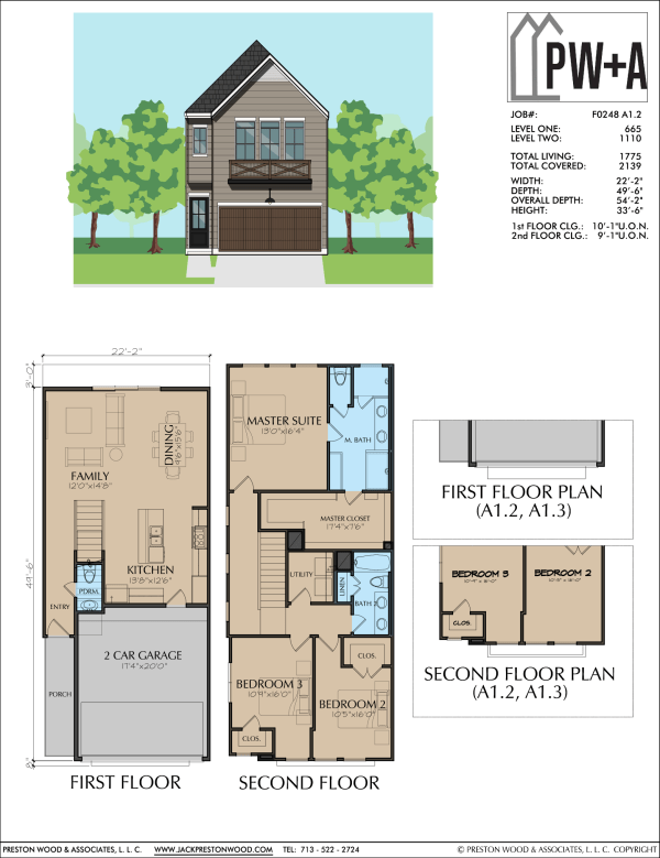 Two Story Townhome Plan F0248 A1