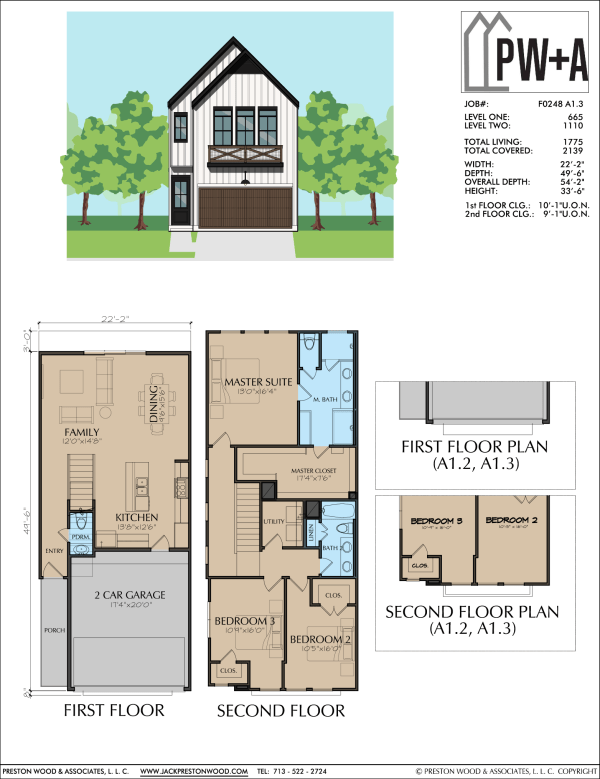 Two Story Townhome Plan F0248 A1