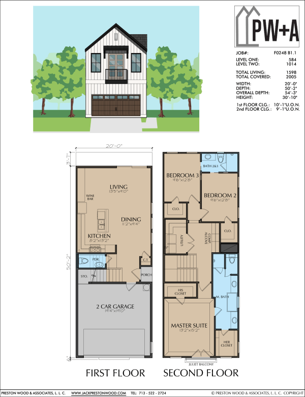 Two Story Townhome Plan F0248 B1