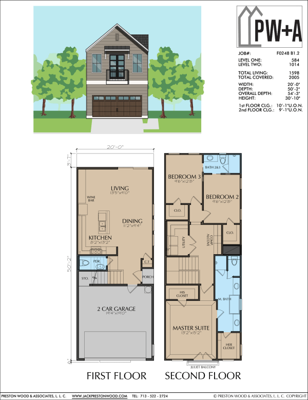 Two Story Townhome Plan F0248 B1