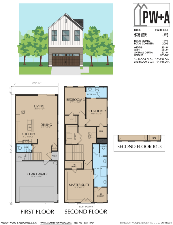 Two Story Townhome Plan F0248 B1