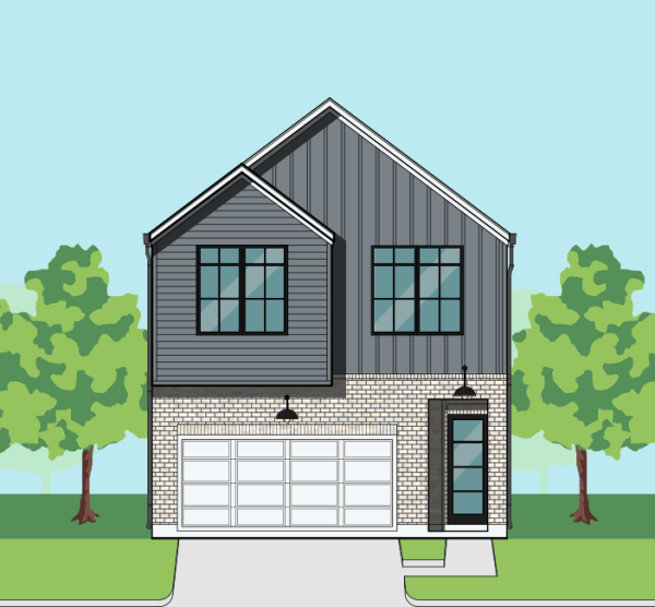 Two Story Townhome Plan F1118 A1.2