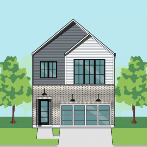 Two Story Townhome Plan F1118 B1.1