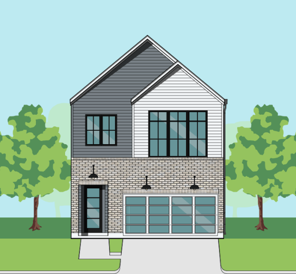 Two Story Townhome Plan F1118 B1.1