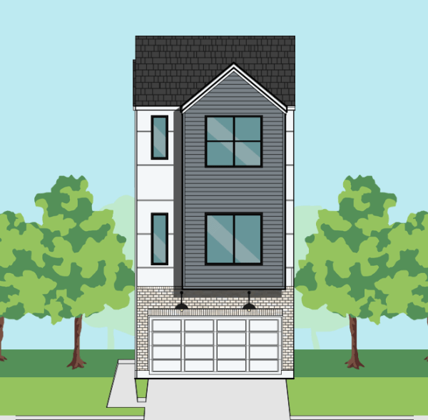 Three Story Townhome Plan F1118 C1