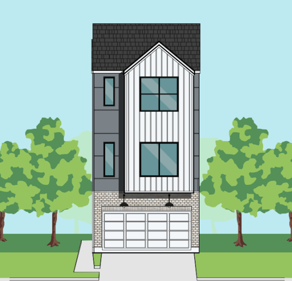 Three Story Townhome Plan F1118 C1