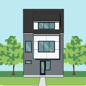 Three Story Townhome Plan F1118 E1.1