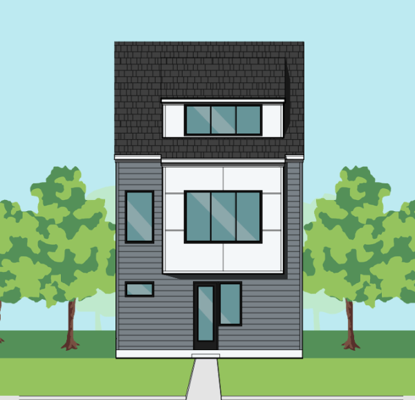Three Story Townhome Plan F1118 E1.1