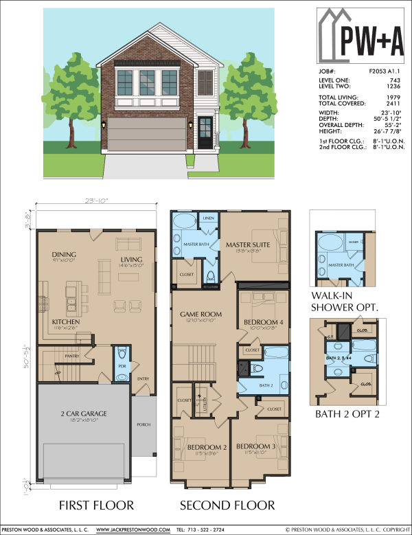 Two Story Townhome Plan F2053 A1