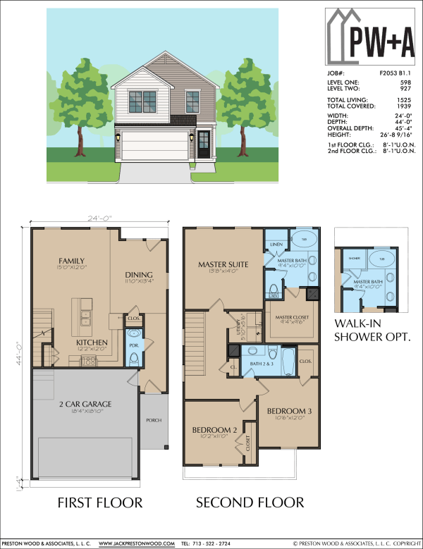Two Story Townhome Plan F2053 B1
