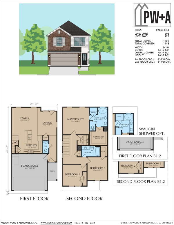 Two Story Townhome Plan F2053 B1