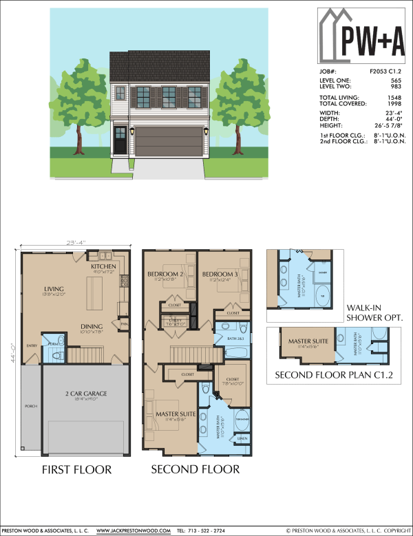 Two Story Townhome Plan F2053 C1