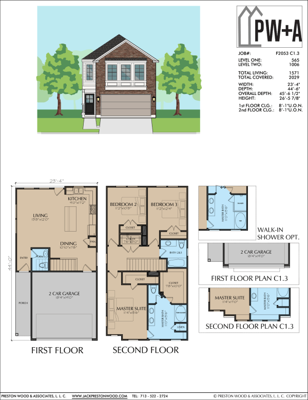 Two Story Townhome Plan F2053 C1