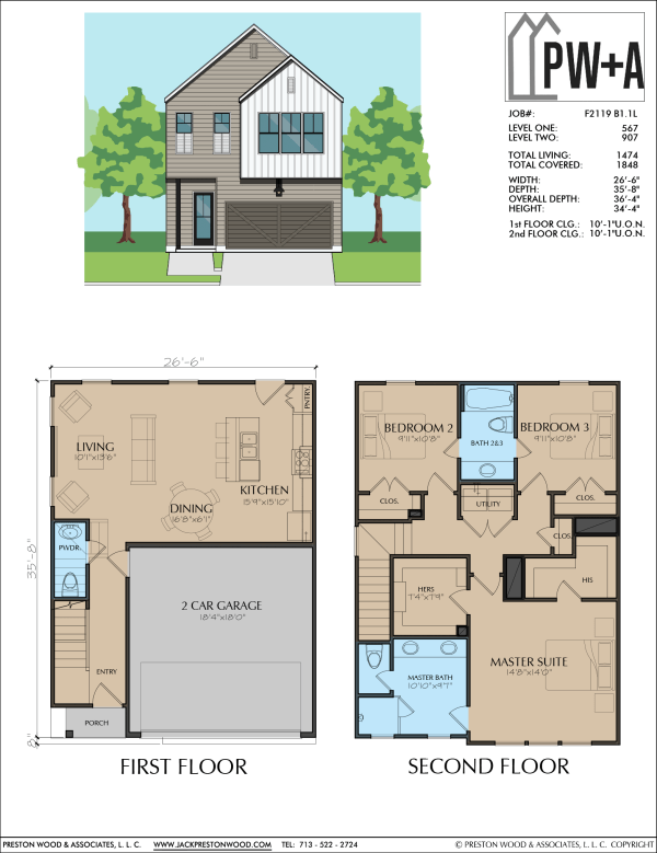 Two Story Townhome Plan F2119 B1.1