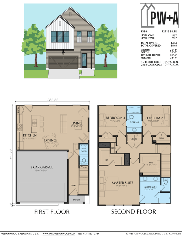Two Story Townhome Plan F2119 B1.1