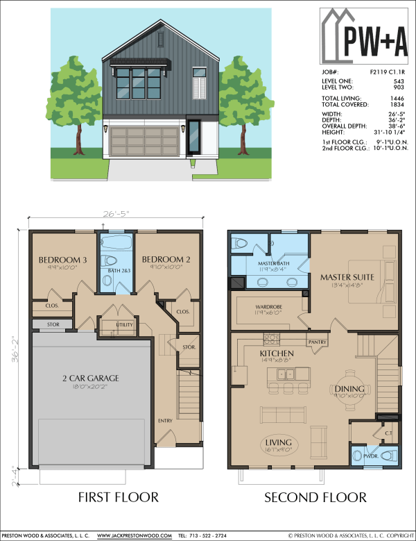 Two Story Townhome Plan F2119 C1.1