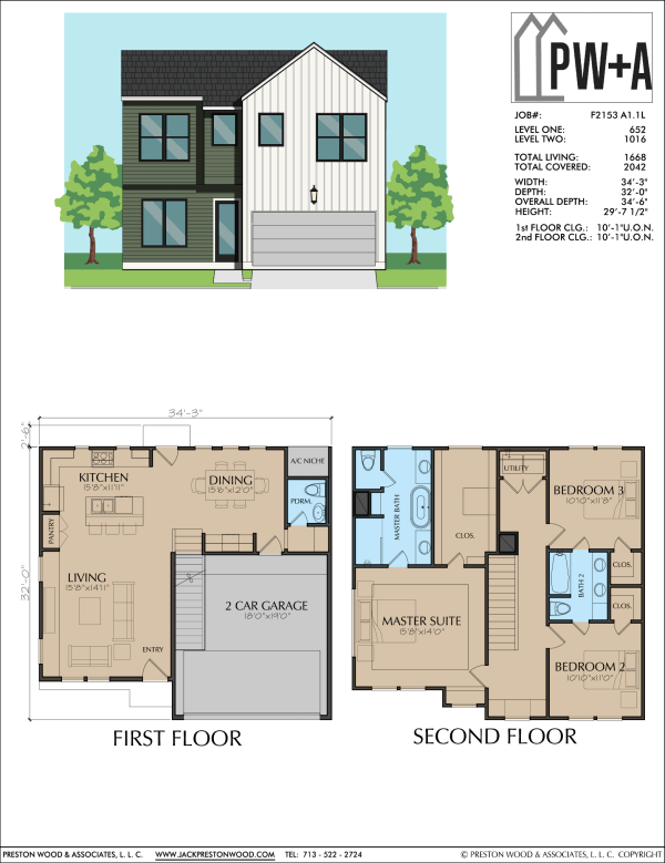 Two Story Townhome Plan F2153 A1
