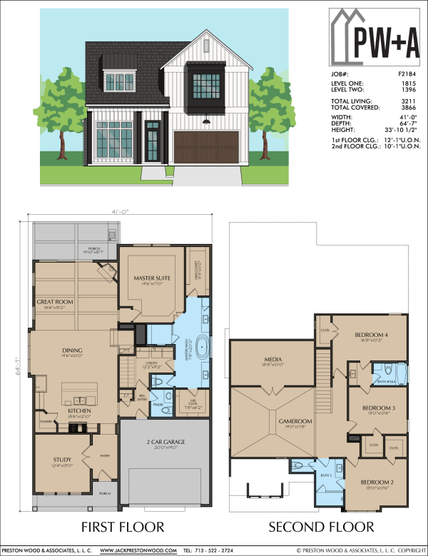 Two Story Urban Home Plan F2184 E1.1