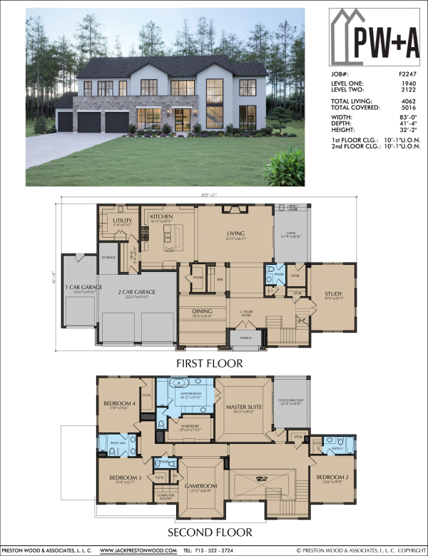 Two Story Urban Home Plan F2247