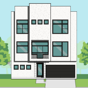 Three Story Townhome Plan F3054 B1.1