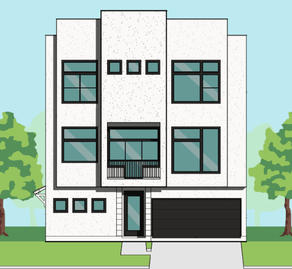 Three Story Townhome Plan F3054 B1.1