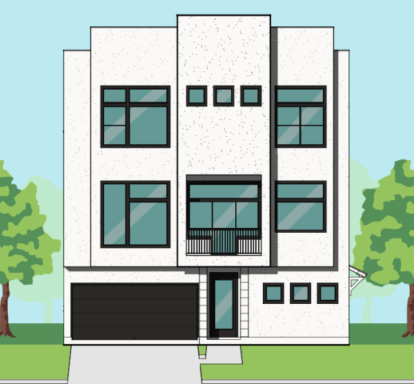 Three Story Townhome Plan F3054 B1.1