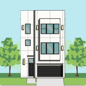 Three Story Townhome Plan F3119 A1.1