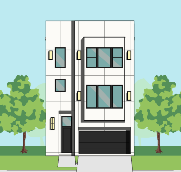 Three Story Townhome Plan F3119 A1.1