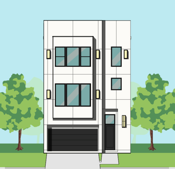 Three Story Townhome Plan F3119 A1.1