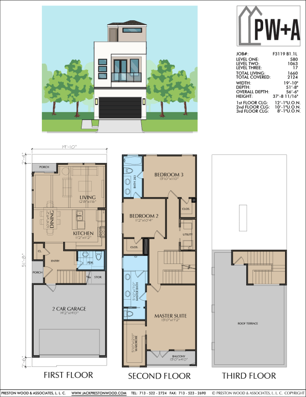 2 1/2 Story Townhome Plan F3119 B1.1