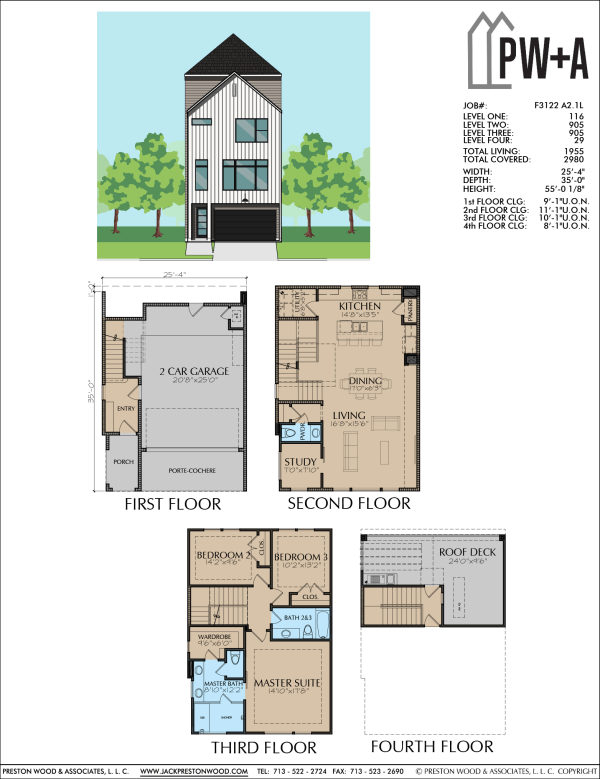 3 1/2 Story Townhome Plan F3122 A2.1
