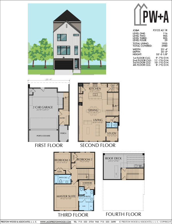 3 1/2 Story Townhome Plan F3122 A2.1