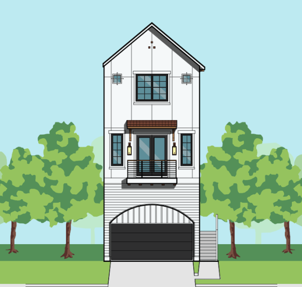 Three Story Townhome Plan F3129 A1